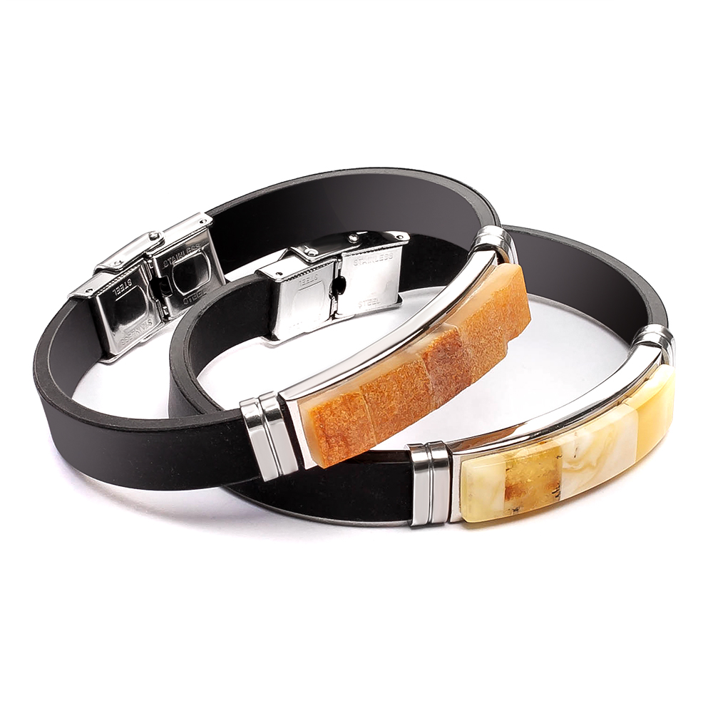 Браслет Каучук дичка  Янтарь