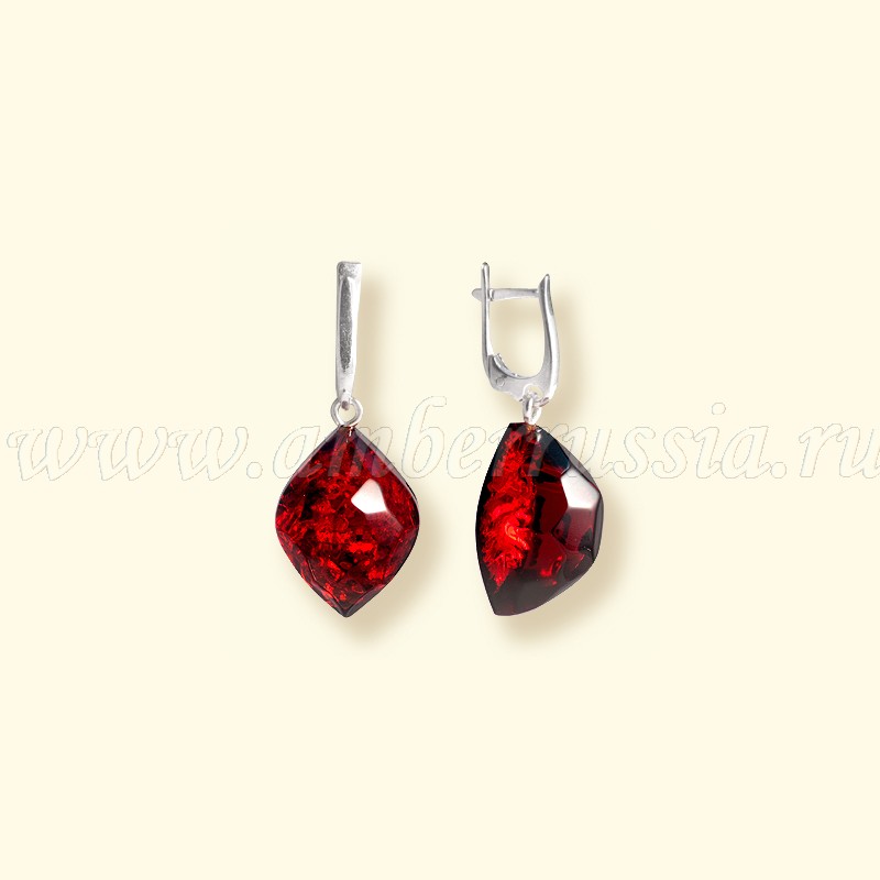 Серьги Бернит, посеребрение