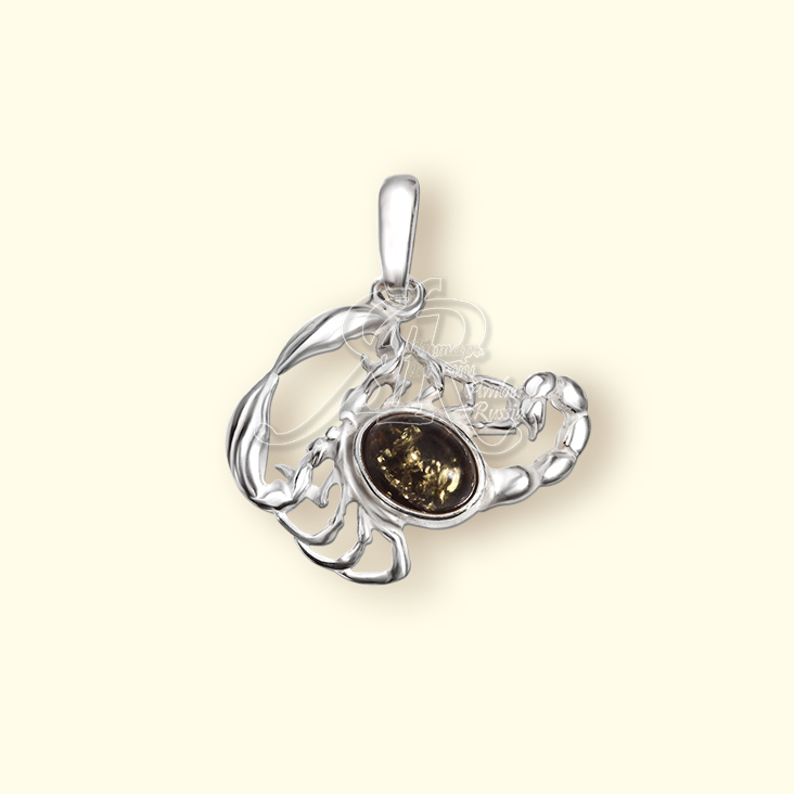 Подвеска Посеребрение, янтарь