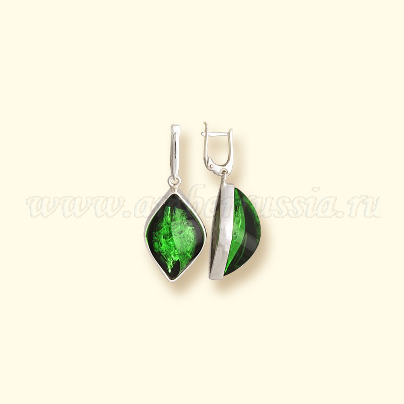 Серьги Бернит, посеребрение