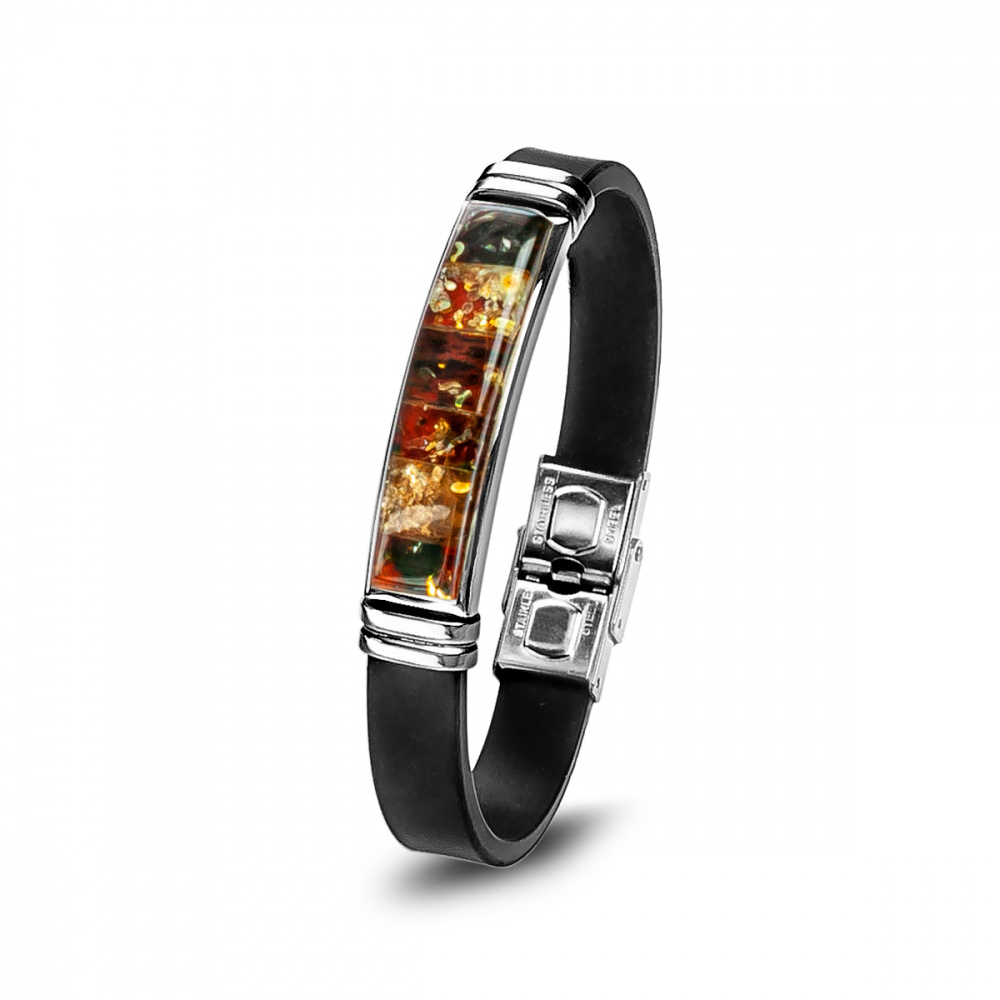 Браслет Каучук мозаика  Янтарь