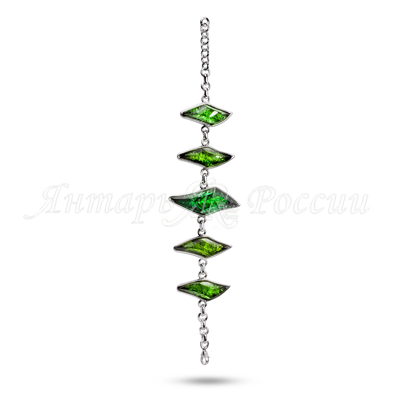 Браслет Бернит, посеребрение