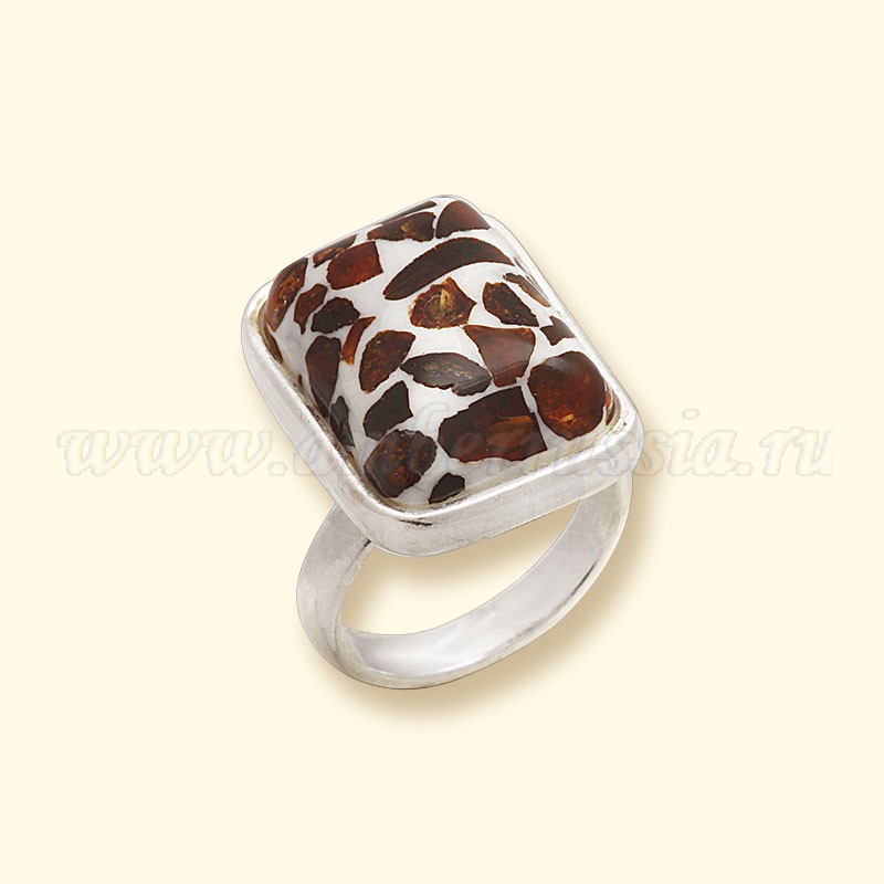 Кольцо Посеребрение, янтарь Кольцо Посеребрение, янтарь