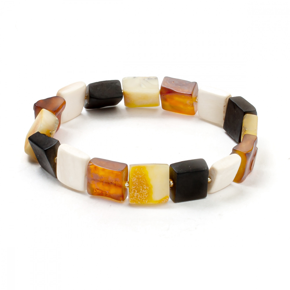 Браслет  янтарь мамонт